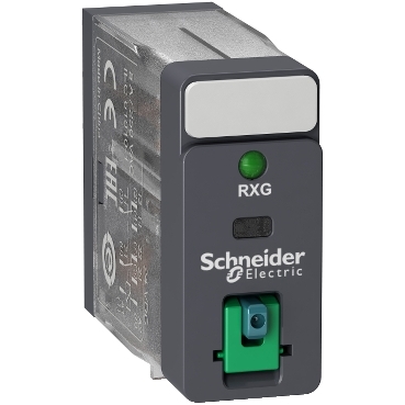 RXG22BD Interface plug in relay, Harmony, 5A, 2CO, with LED, lockable test button, 24V DC