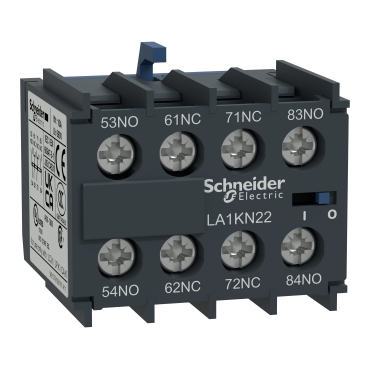 LA1KN22 Contactor, auxiliary contact block, TeSys K, 2 NO and 2 NC, top mount, screw clamp terminals