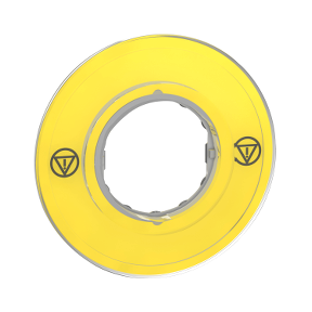 ZBY9121 Harmony XB4, Legend holder Ø60 for emergency stop switching off push button, plastic, yellow, unmarked