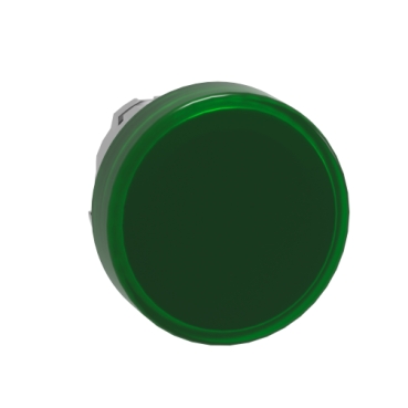 ZB4BV033 Head for pilot light, Harmony XB4, metal, green, 22mm, universal LED, plain lens