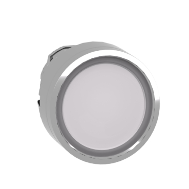 ZB4BW313 Harmony XB4, Illuminated push button head, metal, flush, white, Ø22, spring return, plain lens integral LED