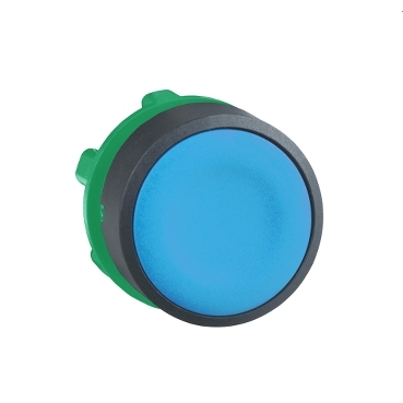 ZB5AA6 Push button head, Harmony XB5, plastic, flush, blue, 22mm, spring return, unmarked