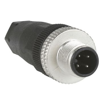XZCC12MDM40B Male, M12, 4 pin, straight connector, cable gland Pg 7