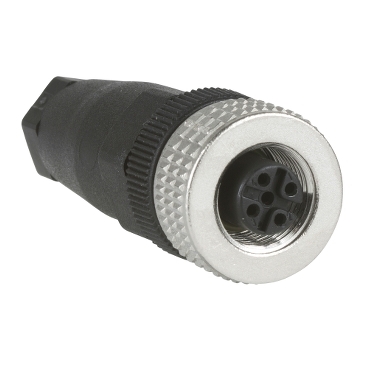 XZCC12FDM40B Female, M12, 4 pin, straight connector, cable gland Pg 7