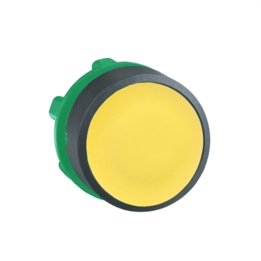 ZB5AA5 Push button head, Harmony XB5, plastic, flush, yellow, 22mm, spring return, unmarked