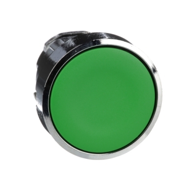 ZB4BA3 Harmony XB4, Push button head, metal, flush, green, 22mm, spring return, unmarked