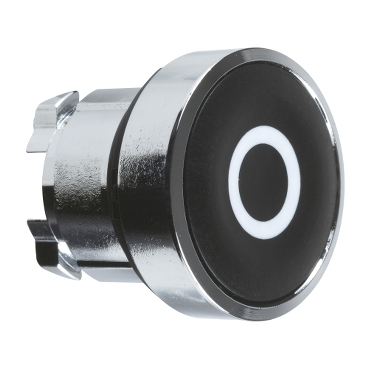 ZB4BA232 black flush pushbutton head Ø22 spring return "O"