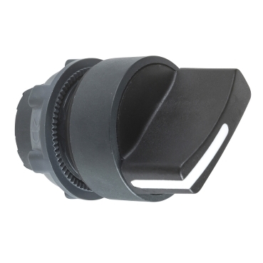 ZB5AD4 Selector switch head,Harmony XB5, plastic, black, 22mm, 2 positions, spring return from right to left