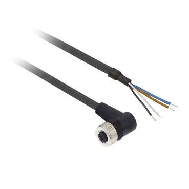 XZCP1241L5 Pre wired connectors XZ, elbowed female, M12, 4 pins, cable PUR 5 m