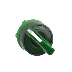 ZB5AK1233 Harmony XB5, Illuminated selector switch head, plastic, green, Ø22, integral LED, 2 positions, stay put