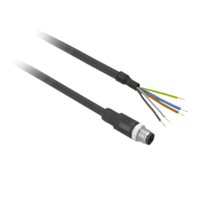 XZCP1541L1 Pre wired connectors XZ, straight male, M12, 4 pins, cable PUR 1 m
