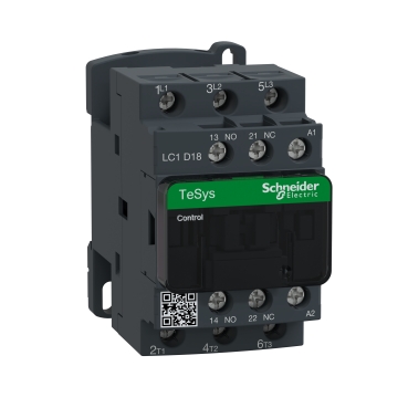 LC1D18P7 Contactor, TeSys Deca, 3P(3 NO), AC-3/AC-3e, 0 to 440V, 18A, 230VAC 50/60Hz coil