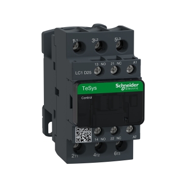 LC1D25P7 Contactor, TeSys Deca, 3P(3 NO), AC-3/AC-3e, 0 to 440V, 25A, 230VAC 50/60Hz coil
