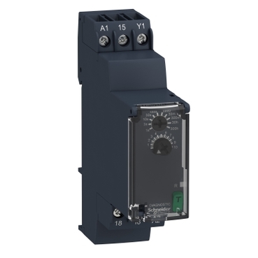 RE22R1AMR Harmony, Modular timing relay, 8 A, 1 CO, 0.05 s…300 h, power on delay , 24...240 V AC/DC
