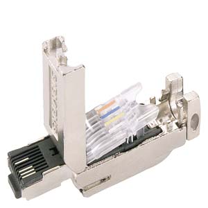 6GK1901-1BB10-2AA0 Industrial Ethernet FastConnect RJ45 plug 180 2x 2, RJ45 plug-in connector (10/100 Mbit/s) with rugged metal enclosure and FC connection system, for IE FC TP cable 2x 2; 180° cable outlet 1 pack = 1 unit.