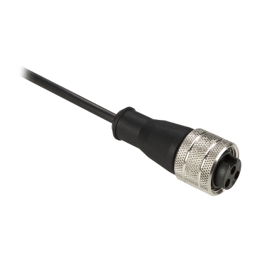 XZCP1865L5 Pre wired connectors XZ, straight female, 1/2"20 UNF, 3 pins, cable PUR 5 m