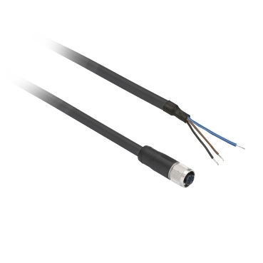 XZCP0566L5 Pre wired connectors XZ, straight female, M8, 3 pins, cable PUR 5 m