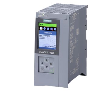 6ES7515-2FN03-0AB0 SIMATIC S7-1500F, CPU 1515F-2 PN, central processing unit with 1.5 MB work memory for program and 4.5 MB for data, 1st interface: PROFINET IRT with 2-port switch, 2nd interface: PROFINET RT, 6 ns bit performance, SIMATIC Memory Card Sie