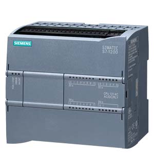 6ES7214-1BG40-0XB0 SIMATIC S7-1200, CPU 1214C, compact CPU, AC/DC/relay, onboard I/O: 14 DI 24 V DC; 10 DO relay 2 A; 2 AI 0-10 V DC, Power supply: AC 85-264 V AC at 47-63 Hz, Program/data memory 100 KB Siemens