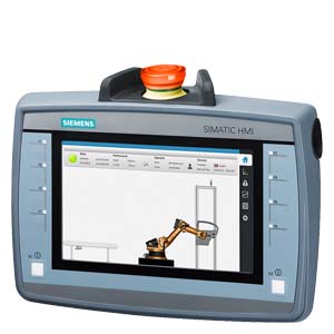 6AV2125-2GB23-0AX0 SIMATIC HMI KTP700F Mobile, 7.0" TFT display, 800x 480 pixel, 16m colors, key and touch operation, 8 function keys, 1x PROFINET/Industrial Ethernet interface, 1x multimedia card, 1x USB, Key-operated switch, acknowledgement button, 1 em