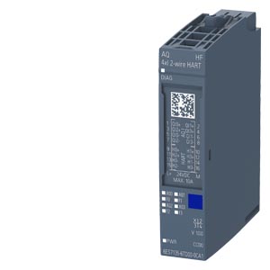 6ES7135-6TD00-0CA1 SIMATIC ET 200SP, analog HART output module, AQ 4xI HART High Feature, suitable for BU type A0, A1, Color code CC00, channel diagnostics, 16 bit, +/-0.3%