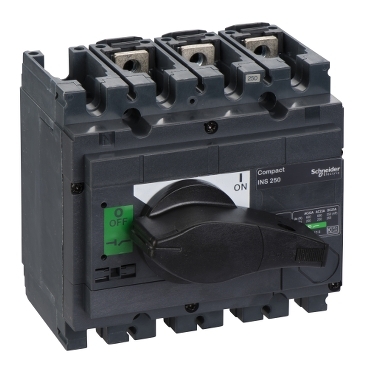 31106 switch disconnector, Compact INS250 , 250 A, standard version with black rotary handle, 3 poles