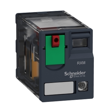 RXM4GB2P7 Miniature plug in relay, Harmony, 3A, 4CO, with LED, lockable test button, 230V AC