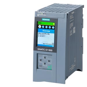 6ES7515-2UN03-0AB0 SIMATIC S7-1500T, CPU 1515TF-2 PN, central processing unit with 1.5 MB work memory for program and 4.5 MB for data, 1st interface: PROFINET IRT with 2-port switch, 2nd interface: PROFINET RT, 6 ns bit performance, SIMATIC Memory Card re