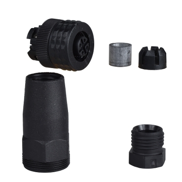 XZCC12FDP40B Female, M12, 4 pin, straight connector, cable gland Pg 7