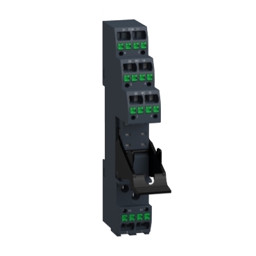 RSZE08P Harmony, Push-in socket with clamp, for RSB1A/RSB2A relays, 10 A, push-in terminals, separate contact