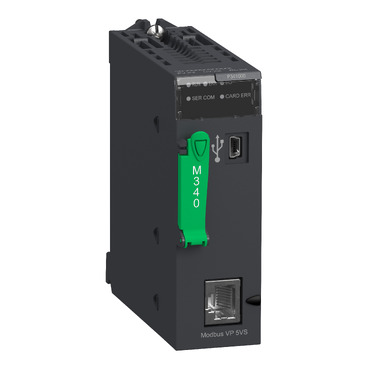 BMXP341000 Processor module, Modicon M340 automation platform, max 512 discrete + 128 analog I/O, Modbus