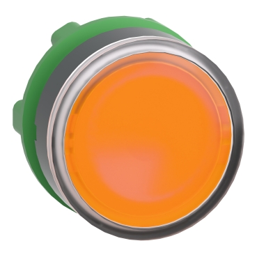 ZB5AW353 Head for illuminated push button, Harmony XB5, plastic, orange flush, 22mm, universal LED, spring return, plain lens