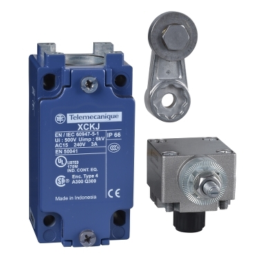 XCKJ10511H29 Limit switch, XC Standard, XCKJ, thermoplastic roller lever, 1NC+1 NO, snap action, M20