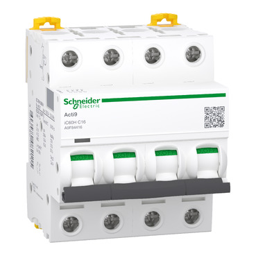 A9F84416 iC60H - miniature circuit breaker - 4P - 16A - C curve