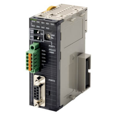 CJ1W-SCU42 Serial High-Speed Communication Unit, 1x RS232C port + 1x RS422/485 port, Protocol Macro, Host Link, 1:N NT Link, serial gateway (CompoWay/F, Modbus-RTU, Modbus-ASCII, Host Link), Modbus RTU Slave, » 230kbps, Omron