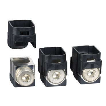 LV429259 aluminium bare cable connectors, ComPact NSX, EasyPact CVS, for 1 cable 120 mm² to 185 mm², 250 A, set of 3 parts