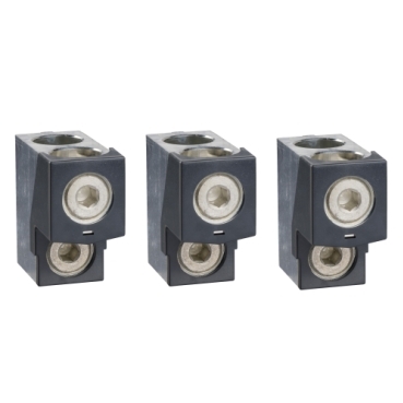 LV432481 aluminium bare cable connectors, ComPact NSX, EasyPact CVS, for 2 cables 35 mm² to 240 mm², 630 A, set of 3 parts