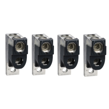 LV432482 Aluminium bare cable connectors, ComPacT NSX, for 2 cables 35mmÂ² to 240mmÂ², 630A, set of 4 parts