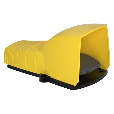 XPEY310 Harmony XPE, Single foot switch, plastic, yellow, with cover, 1 step, 1 contact 1 NC+NO, IP55