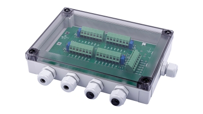 CE41N POLYCARBONATE JUNCTION BOX IP67 WITH 4+1 POLYAMID CABLE GLANDS WITH EQUALIZATION BOARD