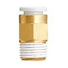 KQ2H04-M5A BRASS FITTING, R, RC M5 MALE THREAD, D 4 TUBE