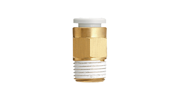KQ2H08-02AS BRASS FITTING, R, RC 1/4 MALE THREAD, D 8 TUBE