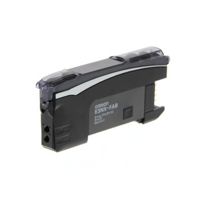 E3NX-FA8 Fiber amplifier, twin digital display, smart tuning, PNP, single output, system connector