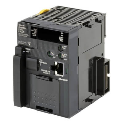 CJ2M-CPU31 CPU with built-in EtherNet/IP port, 5K steps program, 32K words data memory, 32K words x 1 bank EM, 2560 I/O max, option port for RS-232C/485, USB programming port, 3 expansion racks max.
