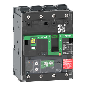 C12E44V160L Circuit breaker, ComPacT NSXm 160E, 16kA/415VAC, 4 poles, MicroLogic 4.1 trip unit 160A, EverLink lugs