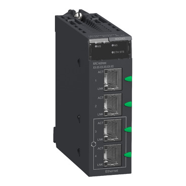 BMXNOC0401 Ethernet TCP/IP network module, Modicon M340 automation platform, 4 x RJ45 10/100