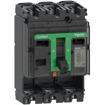 C10F3 circuit breaker basic frame, ComPacT NSX100F, 36 kA at 415 VAC 50/60 Hz, 100 A, without trip unit, 3 poles