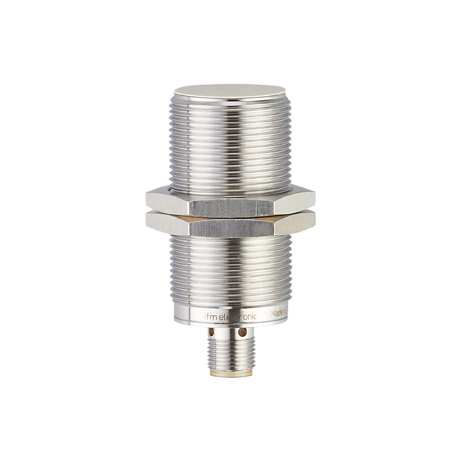 IIM200 IIK3010-BPKG/M/US-104-DPS, EFECTOR M INDUCTIVE PROXIMITY SWITCH, AUTOMOTIVE E1 TYPE APPROVAL, M30, L=70MM, METAL, SN 12MM F, N/O, DC PNP, M12 CONNECTOR