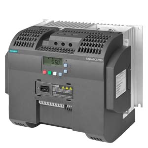 6SL3210-5BE25-5UV0 SINAMICS V20 380-480 V 3 AC -15/+10% 47-63Hz rated power 5.5 kW with 150% overload for 60 sec. unfiltered I/O: 4 DI, 2 DO,2 AI, 1 AQ fieldbus: USS/MODBUS RTU with built-in BOP protection: IP20/ UL open size: C 184x182x169 (WxHxD)