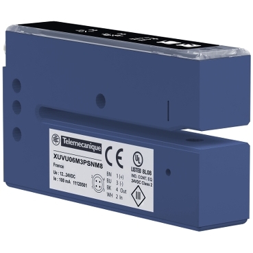 XUVU06M3KSNM8 Photoelectric sensors XU, ultrasonic sensor label fork 60x3, 12...24 V DC, PNP/NPN NO/NC connect M8